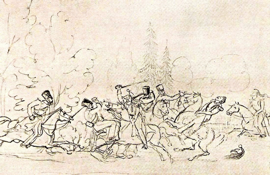 Битва французских кирасиров с конными егерями 1832–34 годы