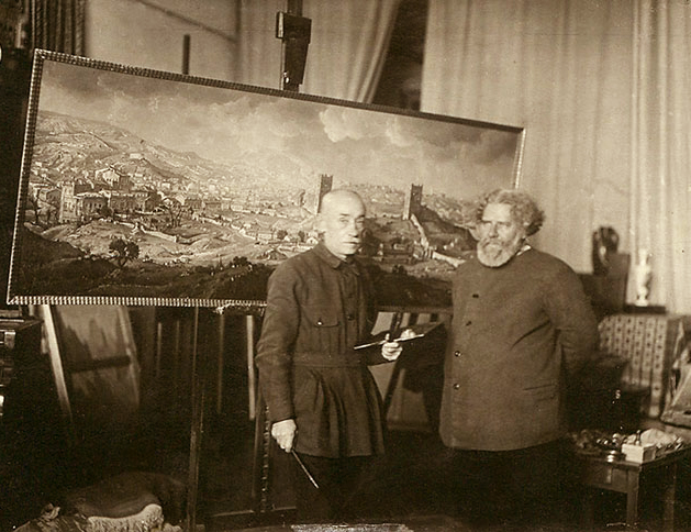 М. Волошин и К.Ф. Богаевский в мастерской у К.Ф, Богаевского 1926 г.