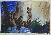 Эскиз к картине "Данко" для выставки посвященной Международному фестивалю студентов в Москве 1957 г.