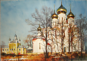 Никольский монастырь (Переславль), 42Х56, 2013г.с., бум.,акв.