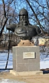 Памятник Юрию Долгорукому на территории монастыря, автор С.М. Орлов. Виктор Петрович  Пензин был лично знаком с Сергеем Михайловичем (1967 г.)