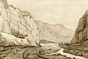 Даьяльское ущелье. Вид с арбой, 1837 год
