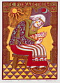 Пичугин Павел - г. Санкт-Петербург,  «С Рождеством». Цветная линогравюра, 35х25 см., 2015 