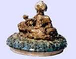"Шахерезада", 1992 г., крышка от сосуда для восточных явств, глина, глазурь